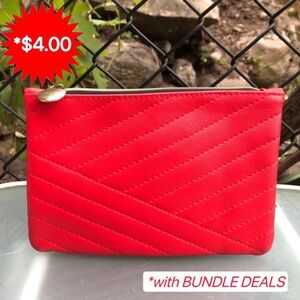 🔴*5/$20.00! Red Quilted Ipsy Glam Bag Makeup Cosmetic Bag *NEW